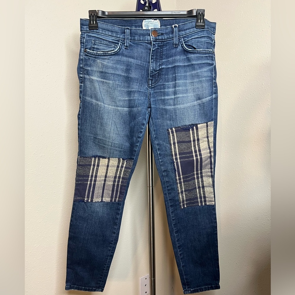 Current Elliot patchwork jeans